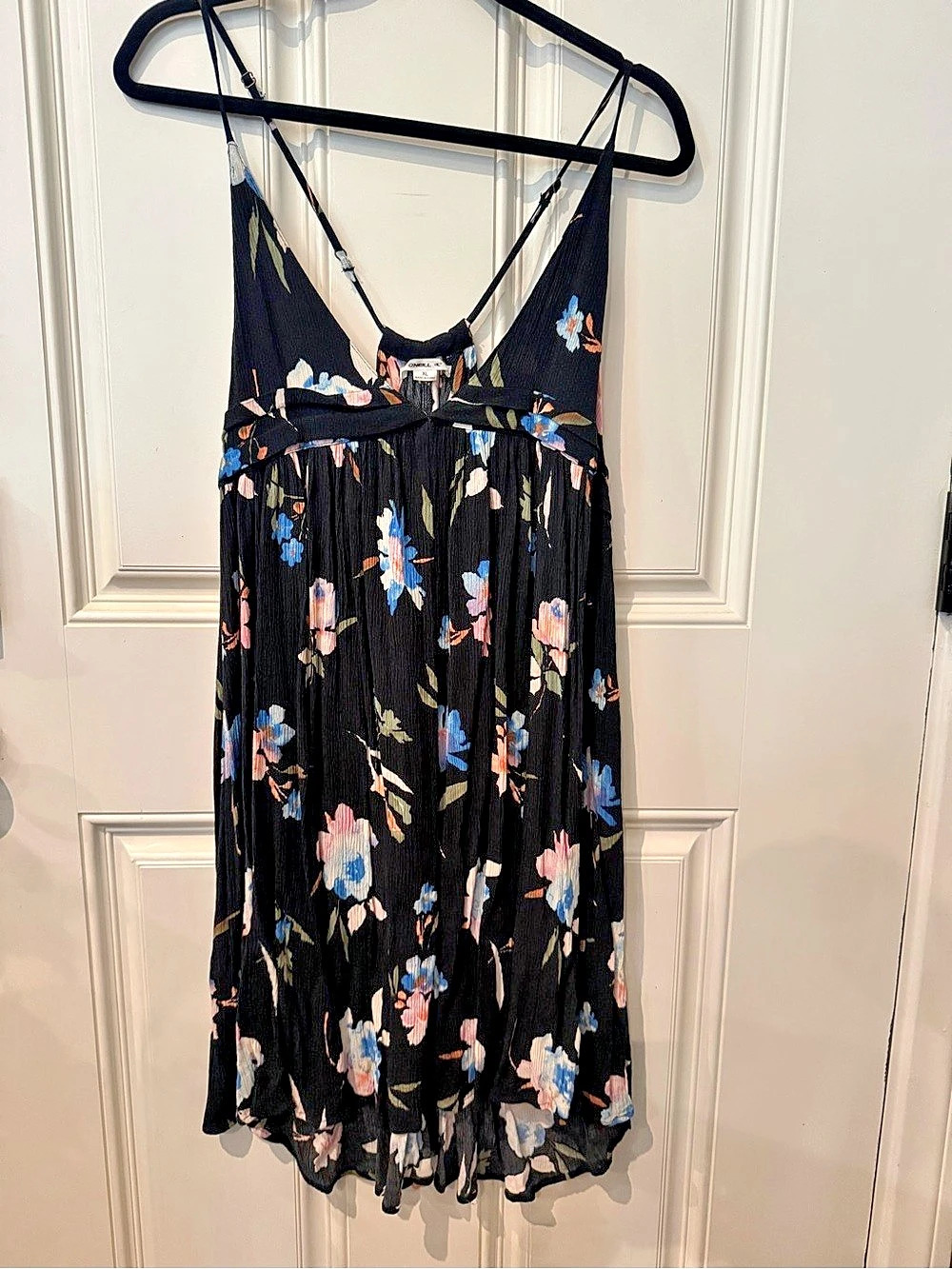 O'Neill Floral Maxi Dress Black & Blue XL